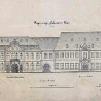 Ansicht des Palais Walderdorff in Trier vom Domfreihof - frühes 19. Jahrhundert, Stadtarchiv Trier