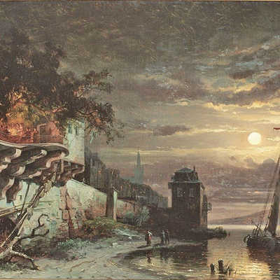 Der Maler August von Wille hat den Charme des Zurlaubener Ufers im Jahr 1877 stimmungsvoll in einem Gemälde dargestellt, das im Stadtmuseum Simeonstift zu sehen ist. Foto: Stadtmuseum
