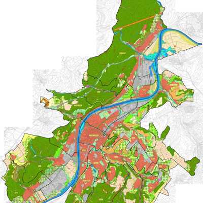 Der Landschaftsplan der Stadt Trier mit farblich gekennzeichneten Bereichen