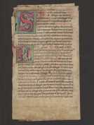 Handschriften-Fragment aus der Sammlung Bohn, Wissenschaftliche Bibliothek der Stadt Trier, Signatur Fragmentenbox 12b, Fragment 68