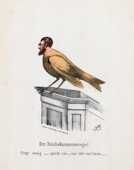 "Der Reichs-Kanarienvogel“, 1848, teilkolorierte Kreidelithographie. Stadtarchiv Trier, Bestand Politische Grafik. Foto: Anja Runkel
