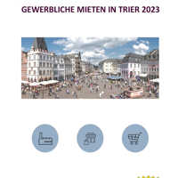 Titelblatt Broschüre "Gewerbliche Mieten" 2023